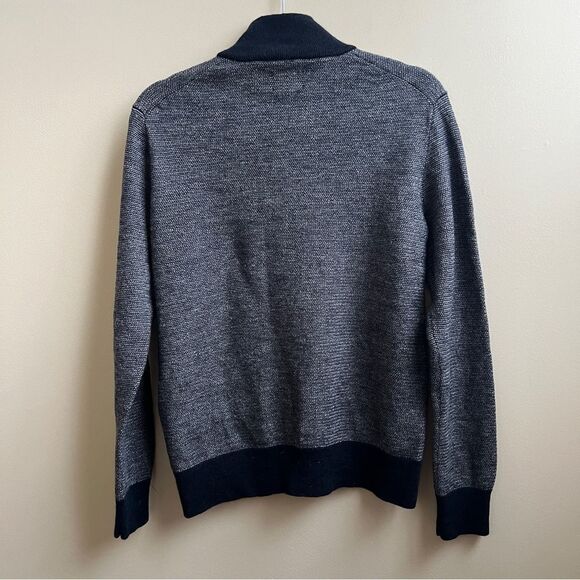 Untuckit Birdseye Merino Wool Quarter-Zip Sweater Size Small - Picture 4 of 6
